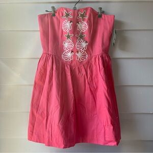 NWT Lily Pulitzer Mayfield Dress, Style 32874, Pink Salmon Seeing Stars Soutache